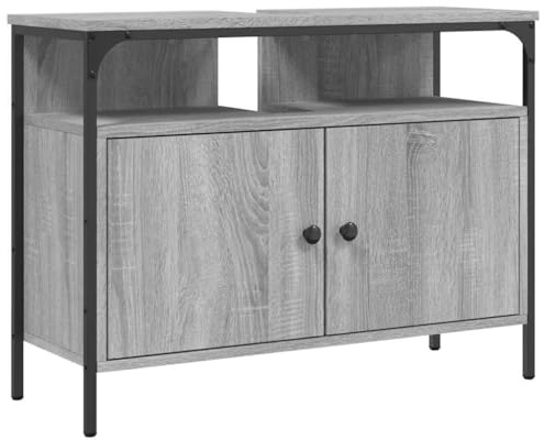 vidaXL Mobile Lavabo Bagno Grigio Sonoma 80x30x60 cm Legno Multistrato