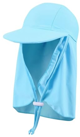 AIDIER Baby pojkar flickor badmössa med nackklaff 2-8 år barn solkeps med brett brätte UPF 50+ legionärkeps simning UV-hatt med justerbara hakremmar småbarn sommar nackskyddshatt för strand,