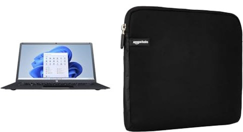PRIXTON Netbook Pro - Ordenador portatil/Ordenadores portatiles Pantalla 14,1 & Amazon Basics NC1303153 - Funda para Ordenadores portátiles (14), 14-Pulgadas, Color Negro