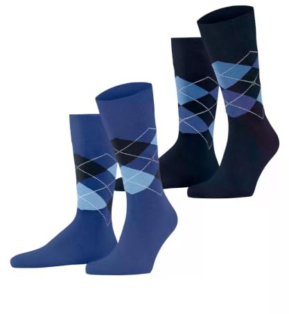 Burlington Everyday Argyle Uomo Calze in morbido cotone pettinato