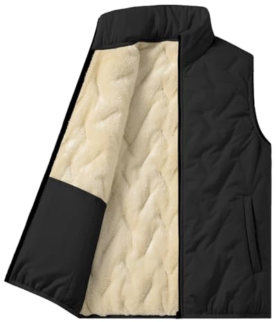 LBL Men's Gilet Fleece Body Warmer Winter Warm Sleeveless Jacket Stand Collar Windproof Outerwear Vest Tops