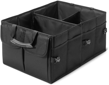 Amazon Basics Organizer per bagagliaio auto, multi-scomparto, pieghevole, 51L, nero