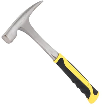 Itonash Martillo Geológico, Martillo de Roca de Acero de Alto Carbono con Punta Pulida y de Goma Absorbente de Amortiguadores, para Prospección de Oro de la Construcción (Punta puntiaguda)