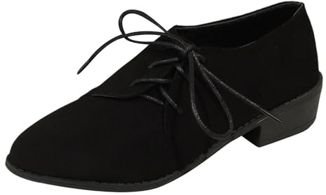 Celanisai Zapatos Oxford para mujer, traje, zapatos de barco, elegantes, zapatos vintage de piel, con cordones, zapatos de negocios, zapatos de charol, zapatos individuales, O negro., 42 EU