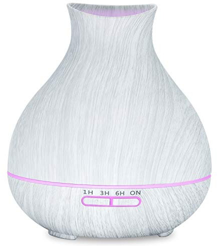 BZseed 500mL Aroma Diffuser für ätherische öle,mit 7 Farblichter 12 Stunden hochnebel Ausgang Wasserlose Automatische，AbschaltungDiffusor für ätherische Öle mit Timer(Weiß)