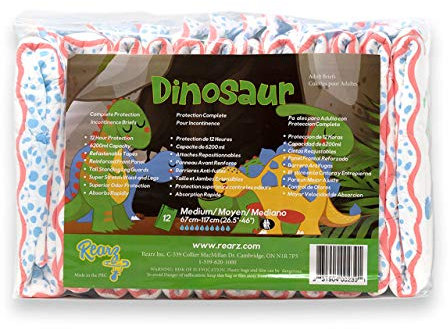 Rearz - Dinosaurier - Elite Windeln für Erwachsene (12 Stück) (groß)