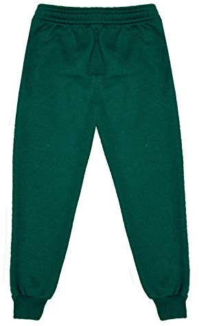 Barn fleece joggingbyxor pojkar flickor sport PE joggingbyxor barn unisex casual fleece dra på byxor skola lek träningsoverall klassisk botten mjuka joggingbyxor, gRÖN, 3-4 Years