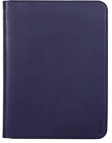 RHODIA 168120C - Conférencier Porte-Documents Rhodiarama Bleu Nuit - pour Bloc-Notes et Cahiers A4 ou A4+ | Dimensions Fermé 25,5x34 cm - Pochette pour Tablette - Simili Cuir Premium