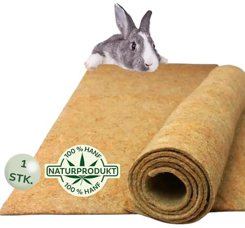 Natursache 1 Nagerteppich aus 100% Hanf, 100 x 50cm – saugstark, staubfrei & schützend I Hochwertige Hanfmatten für Nager I Ideale Bodenabdeckung für Käfige von Nagetieren