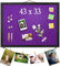 Lila Pinnwand aus Kork mit Filz, 43x33CM kleine Anzeigetafel, Memoboards, Filzboard Pinnwand für Wände, Schmuck, Notizen, Sammlungen, Fotos, Büro, Holzrahmen (Schwarz) & Filz (Lila), 1 Stück