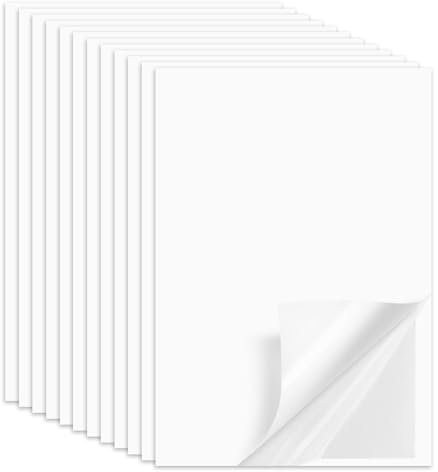 Double Sided Adhesive Sheets, 12 Pcs A4 Clear Self-Adhesive Sticky Craft Tape Sheet for Crafts DIY Arts Photo Albums Making