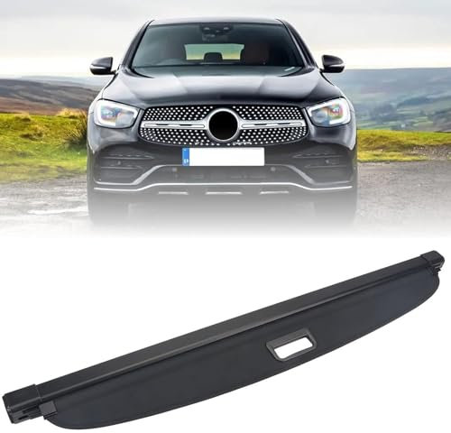 HYRAM Étagère Arrière Rétractable Coffre, Voiture Housse Colis Cargo Coque Cache-Bagages Couverture Cargaison Organisateur Sécurité Accessoires pour Mercedes-Benz Class GLC 2016-2021