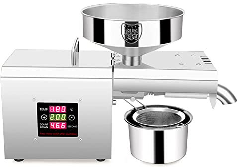 300W Elektrische Ölpresse,Edelstahl Automatische Ölpresse Maschine 50-250 ℃ Maschine für Sojabohnen,Erdnusskerne,Sonnenblumenkerne usw