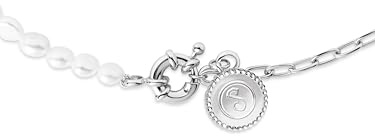 SINGULARU - Collar Chic Pearl - Collar en Acero y Perlas Naturales - Collar con Cadena y Bolitas - Joyas para Mujer