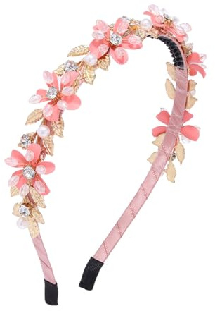 IYOU Filles Fleur Princesse Serre-têtes Rose Fleurs Bandeaux de Cheveux Feuille Anniversaire Communion Mariage Accessoires de Cheveux pour Enfants