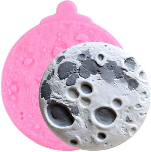 XMOLDNMS Moon Surface Silicone Mould Moon Surface Texture Mat Fondant Moulds for Space Themed Cake Decoration Cupcake Topper Candy Chocolate Polymer Clay Gum Paste