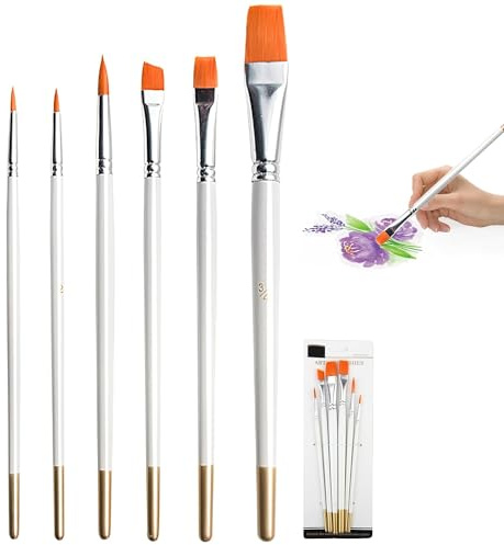 6Pcs Face Paint Brushes Set, Artist Brush Sponge Applicator Set, Professional Painting Tool Kit for Makeup, Body Art, Cosplay, Halloween, Face Parties