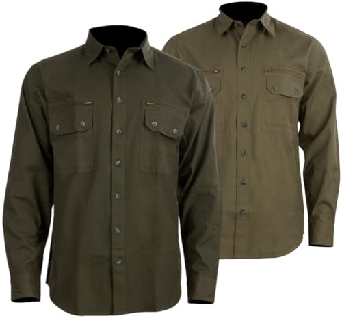La Chasse® Oefele Yukon Lot de 2 chemises de chasse d'extérieur vert olive/roseau, vêtements de chasse
