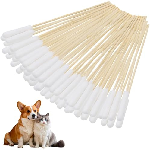 YSJCHEBS Coton-Tige pour Animaux De Compagnie, 150 Pièces, Tampons De Nettoyage pour Animaux De Compagnie, Outils De Nettoyage des Oreilles, Produits De Soins des Oreilles pour Animaux De Compagnie