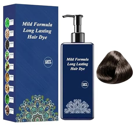 Champú de color negro para cabellos grises, para hombres y mujeres, champú de tinte para cabello gris, champú contra las canas (negro, 210 ml)