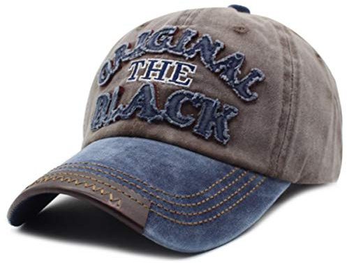 Baseballcap Original The Black Vintage Style Used Washed Look Retro Outdoor Kappe Mütze Cap Schirmmütze Basecap verstellbar (Navy/braun)