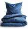 SALAD HOUSE Bettwäsche 155x220 Blau Baumwolle, + 400TC Mako Satin Bettwäsche-Sets: Kissenbezug 80x80 cm + Deckenbezug 155x220 cm, Allergie Bettwäsche Set Anti Milben, Oeko-Tex Zertifiziert