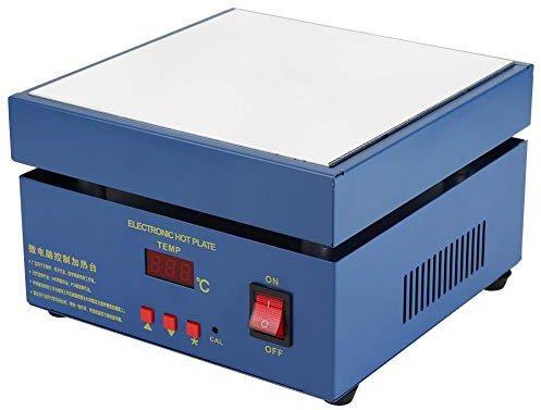 Qinlorgon Piastra di Riscaldamento elettrica - 110/220V AC 800W 200 * 200mm LED Stazione di preriscaldamento della Piastra di Riscaldamento elettrica a microcomputer(EU Plug)