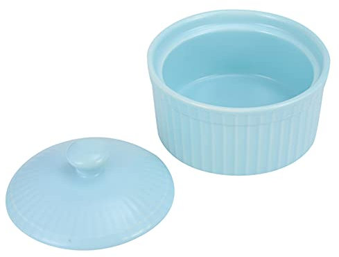 Cabilock 1 Pc Cuenco para Hornear Soufflé Tazones De Ramequines Tazón De Sopa De Cebolla Francesa Olla De Sopa De Cebolla Francesa Moldes con Tapas Tazas Taza De Helado Cerámica