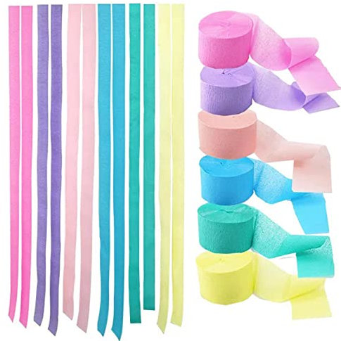 CC wonderland zone 6 Rolls Macaron Krepppapier Bunt,Regenbogen Kreppbänder Easter Papier Party Decoration