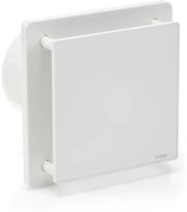 STERR White Bathroom Fan 5 inches / 125 mm with HYGROSTAT - Extractor Fan - Glass Front - Modern Look - BFS125H - 20 W