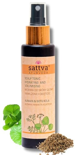 Sattva Haartonikum - Intensive Kopfhautpflege, Fördert das Haarwachstum und Hemmt Haarausfall, Natürliches Kopfhaut Tonikum für Trockene und Juckende Kopfhaut, Haarwasser Alkoholfrei (Ajwain)