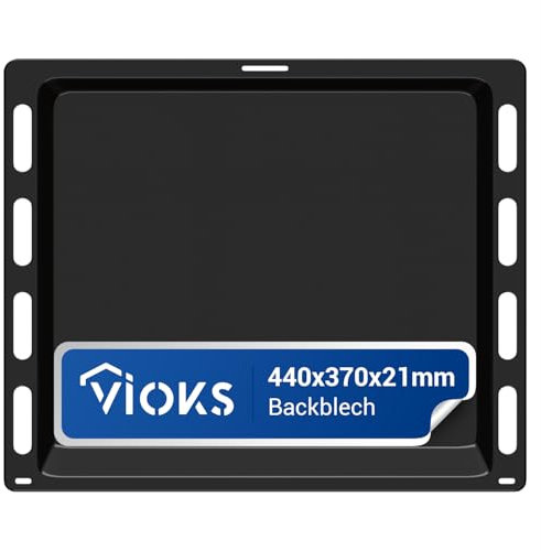VIOKS Emailliertes Backblech Fettpfanne Backofen Ersatz für Bosch Backblech Siеmens Backofen 00666902 - Ofen Backblеch Klein 440x370x21 mm Kuchenblech für Backоfen & Baking Tray für Backоfen Herd SET