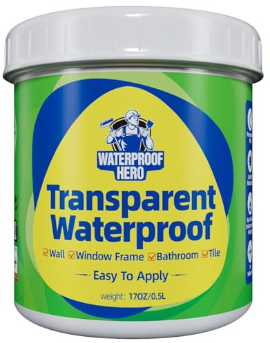 WATERPROOF HERO Sellador Transparente Impermeable, Agente Impermeabilizante Invisible a Base de Agua, Reparación de Fugas en Superficies Múltiples para Uso Interior y Exterior (0.5L)