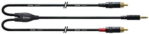 CORDIAL - Y‑adapter mini‑jack stereo 6 m → 2 x RCA connettori REAN gold‑plated, CFY 6 WCC‑LONG