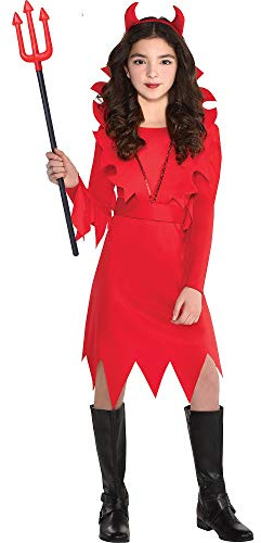 SUIT YOURSELF Devious Devil Halloween Costume for Girls, Medium, Includes Dress, Headband, Collar