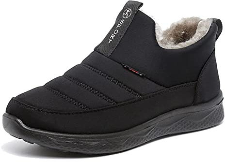 Moudn Bottes de Neige Femme Bottes Femme Hiver Chaussures Fourrées Chaude Boots Antidérapantes Chaussures de Marche (Noir, 39.5)