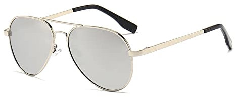 YAMEIZE Polarisé Trendy Toddler Oval Lunettes de Soleil - à Monture en Métal pour Garçons Filles Teens Protection UV400 Mode Unisexe Sans Monture en Métal Lunettes pour Enfants Mignonnes