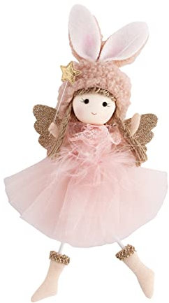 Engel Ornamente Weihnachtsengel Puppe hängende Dekorationen Weihnachtsbaum Dekorationen niedliche Engel Puppe Anhänger Weihnachten Ornamente für Weihnachten Hängeampel Keramik (Pink, One Size)