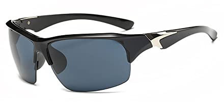 SagaSave Fahrradbrille, Stylische UV400 Outdoor-Sport-Schutzbrille, Sonnenbrille für Damen und Herren (Schwarz/Grau)