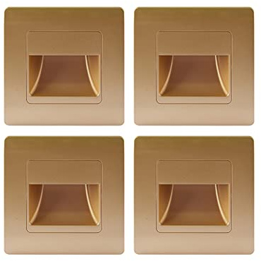 Opaeroo LED Stair Lamp Radar Motion Sensor Recessed Gold | 4 Pack, AC85-265V, Indoor Use, Corridor Wall Sconce, Hallway Lighting, Home Hotel Villa