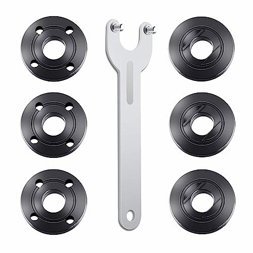 7PCS Angle Grinder Nut Angle Grinder Wrench Kit 5/8-11 Flange Metal Lock Nut for Compatible with Dewalt Milwaukee Makita193465-4 Metabo Bosch Ryobi Black Decker 4.5 5 Grinder Parts