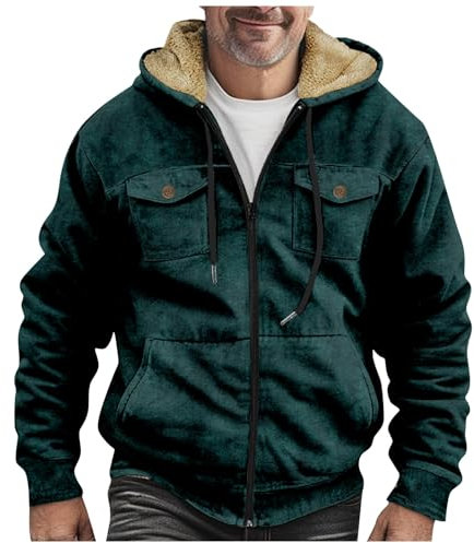 Vasreyy Jacke Herren Winter Jeansjacke Herren daunenmantel reduziert Gilet Herren Fliesjacke Herren Schnittschutzjacke Herren Teddyfell Jacke Herren Lammfell Jacke Herren Winter (Cyan, 3XL)