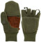 K & S Handwärmer Winter Handschuhe Fingerlos Fäustling Fleece Oliv Grün Damen Herren (Oliv Grün, M)