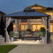EROMMY 3.65 X 3.65m Pavillon Polycarbonat Doppeldach Wasserdicht und Winterfest mit Seitenteile(Vorhang und Moskitonetz),Wetterfest Gartenpavillon Stabil, Aluminiumrahmen Partyzelt für Garten,Terrasse