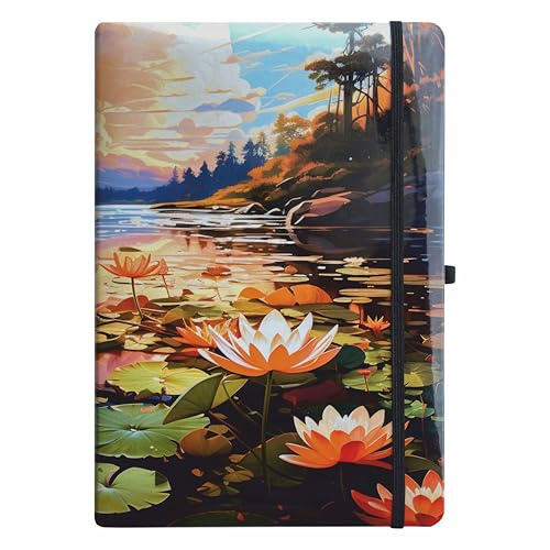 Anupam A5 Lyv Journal Notebook | 192 Pages | College Ruled Notebook | 80 Gsm Paper with Elegant Silver Edging And Metallic Finish| Elastic Closure and Pen Loop (Print 1)