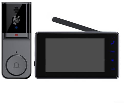 Entgoinggo Timbre de video inalámbrico Intercomunicador inteligente Timbre de puerta de intercomunicación bidireccional Cámara de timbre de video de 4.3 pulgadas Intercomunicador inteligente Timbre de