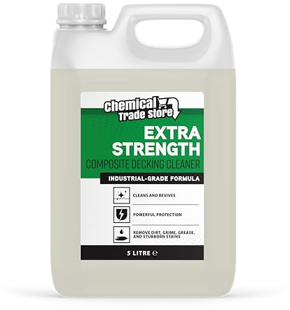 Chemical Trade Store - Composite Decking Cleaner - Plastic UPVC Deck Algae and Mould Remover - Removes Dirt, Grime and Bird Droppings - 5 Litre