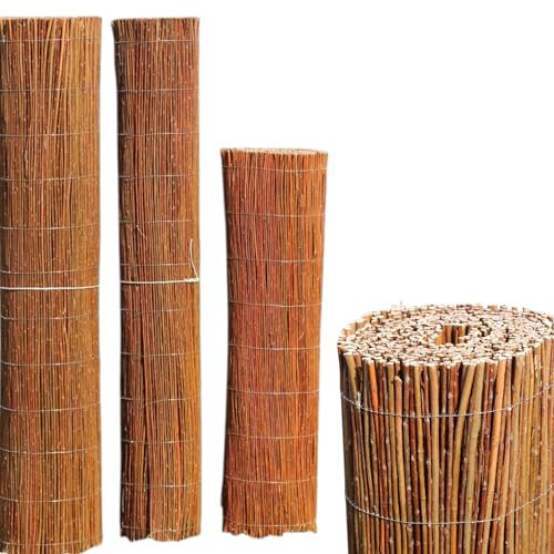 Esterilla de mimbre en 5 tamaños, protección visual para terraza, balcón, jardín, 80 x 300 cm, estera de mimbre, protección visual natural (120 x 300 cm)