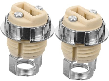 VALICLUD Portalámparas de Cerámica G9 Rosca y Soporte Metálico, Casquillos para Bombillas Seguros y Resistentes, Pack de 2 Unidades para Uso Doméstico y Profesional