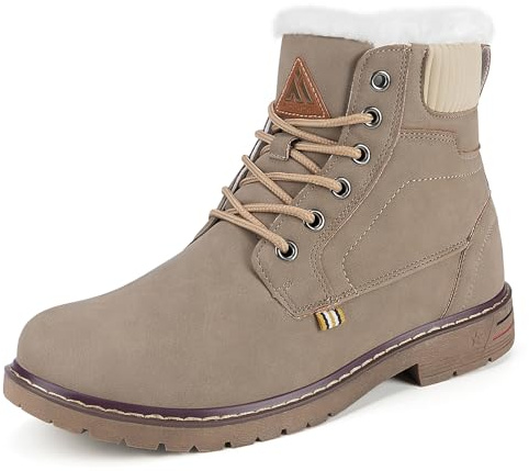 Mishansha Chaussures Femme Hiver Bottes de Neige Chaude Fourrées Bottines Marron Taille 39 EU